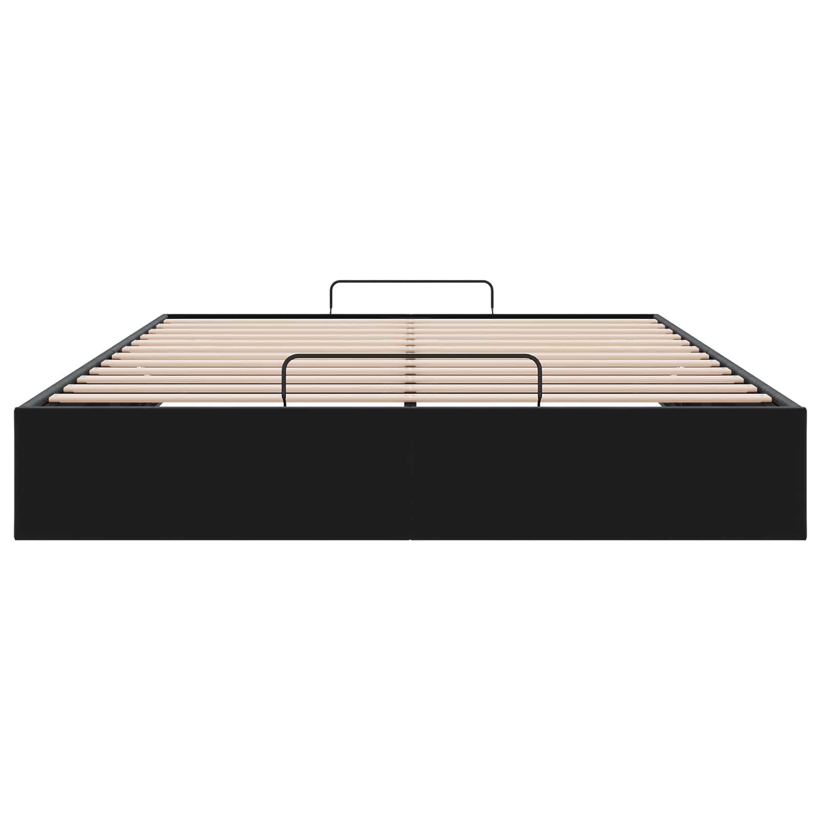 Ottoman Bedframe Zwart 153 x 203 cm Fluweel