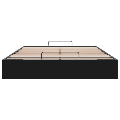 Ottoman Bedframe Zwart 153 x 203 cm Fluweel