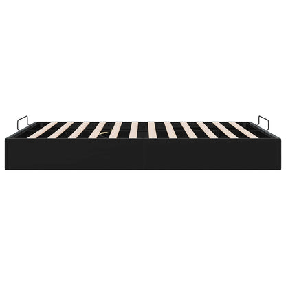 Ottoman Bedframe Zwart 153 x 203 cm Fluweel