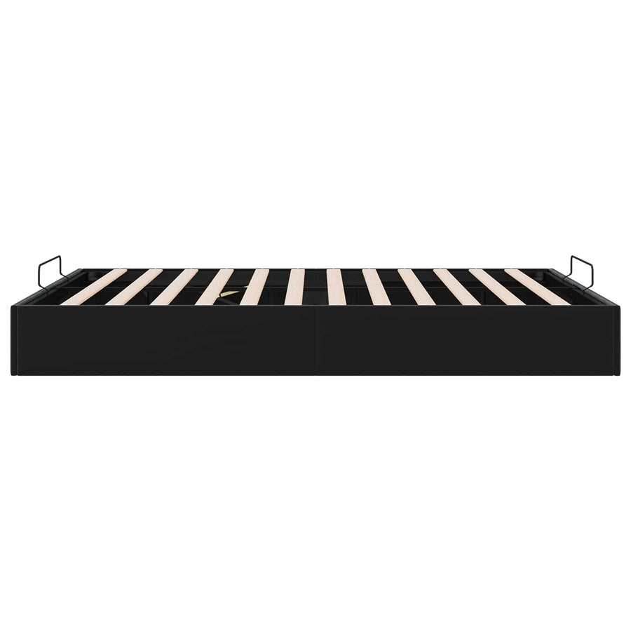Ottoman Bedframe Zwart 153 x 203 cm Fluweel