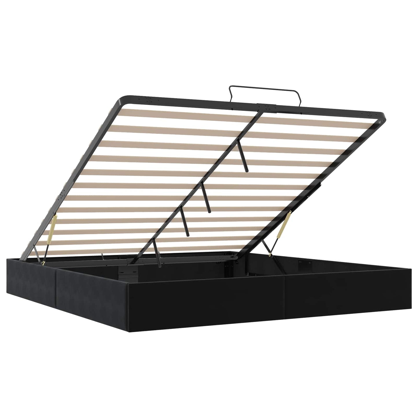 Ottoman Bedframe Zwart King size Fluweel