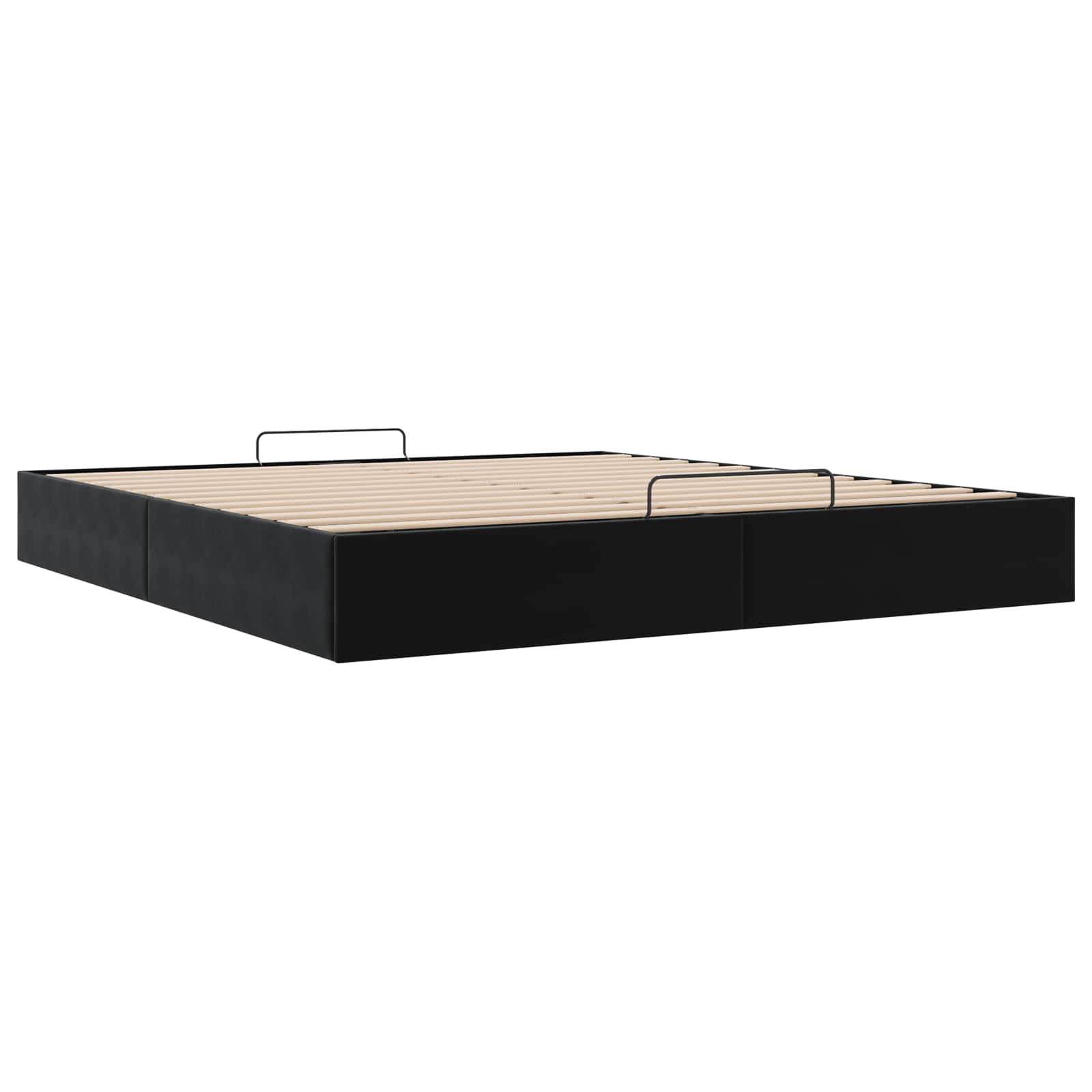 Ottoman Bedframe Zwart King size Fluweel