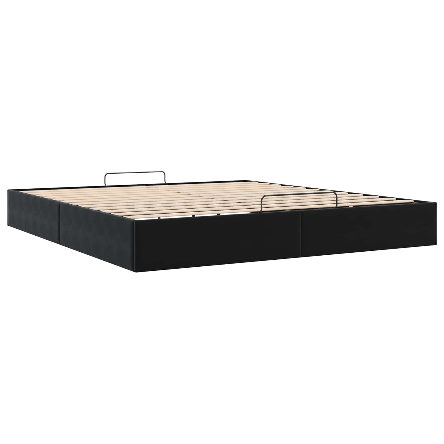 Ottoman Bedframe Zwart King size Fluweel