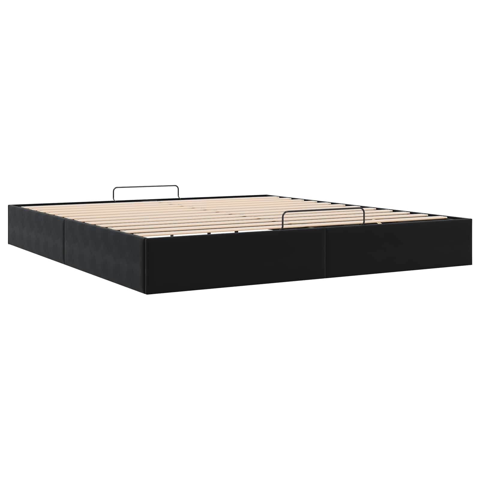 Ottoman Bedframe Zwart King size Fluweel
