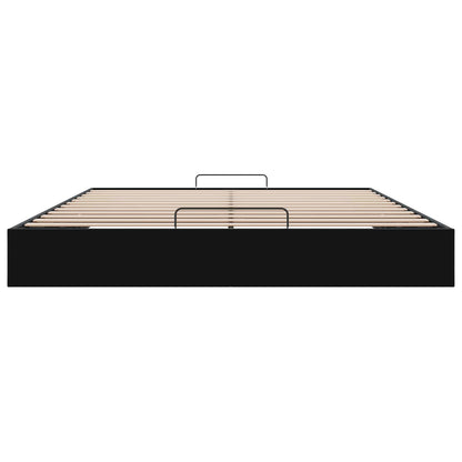 Ottoman Bedframe Zwart King size Fluweel
