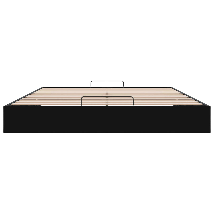 Ottoman Bedframe Zwart King size Fluweel