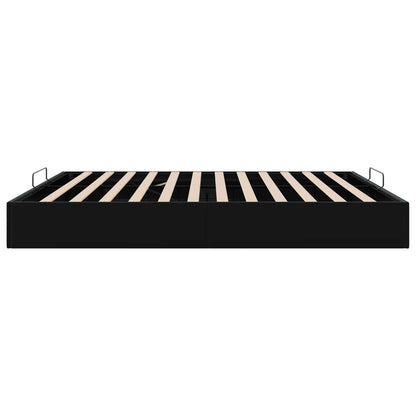 Ottoman Bedframe Zwart King size Fluweel