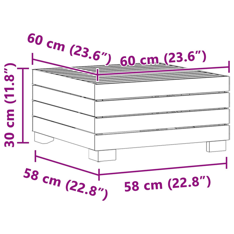 Tuin Bijzettafel Massief Acaciahout Bruin 60 x 60 x 30 cm