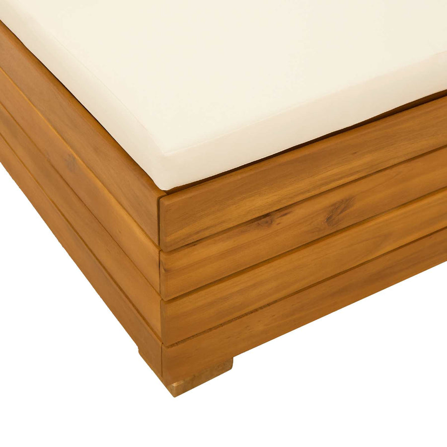 Tuin Midden Sofa Massief Acaciahout Bruin Crèmewit