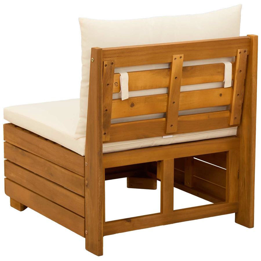 Tuin Midden Sofa Massief Acaciahout Bruin Crèmewit