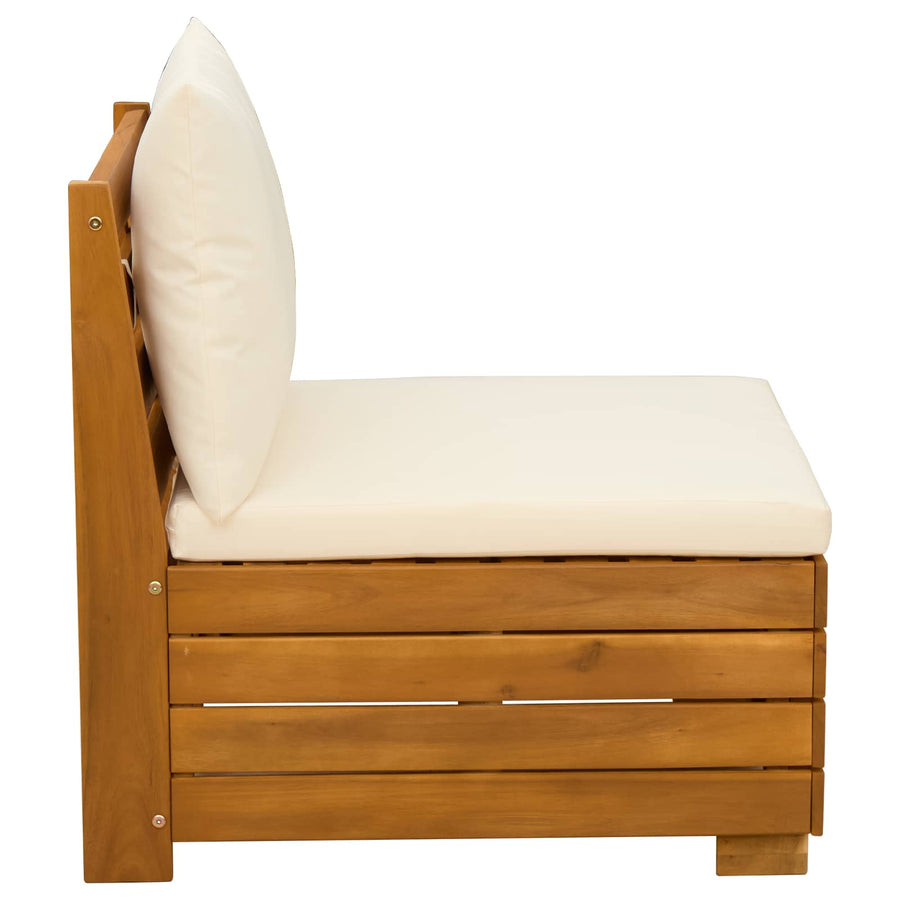 Tuin Midden Sofa Massief Acaciahout Bruin Crèmewit