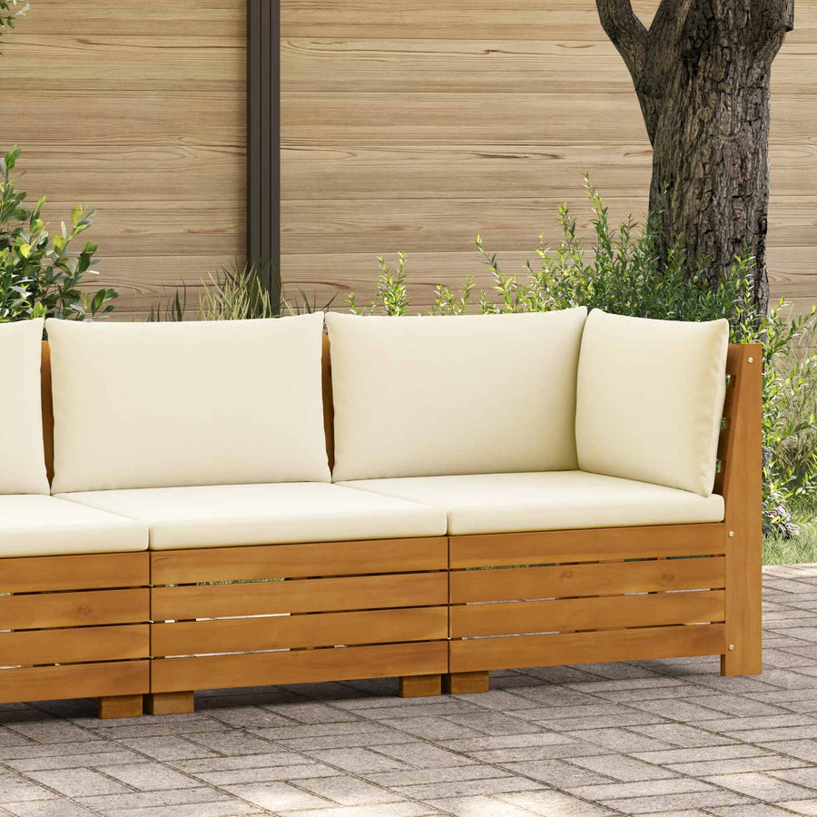 Tuin loungeset met kussen 2 Stuk Bruin Massief Acaciahout