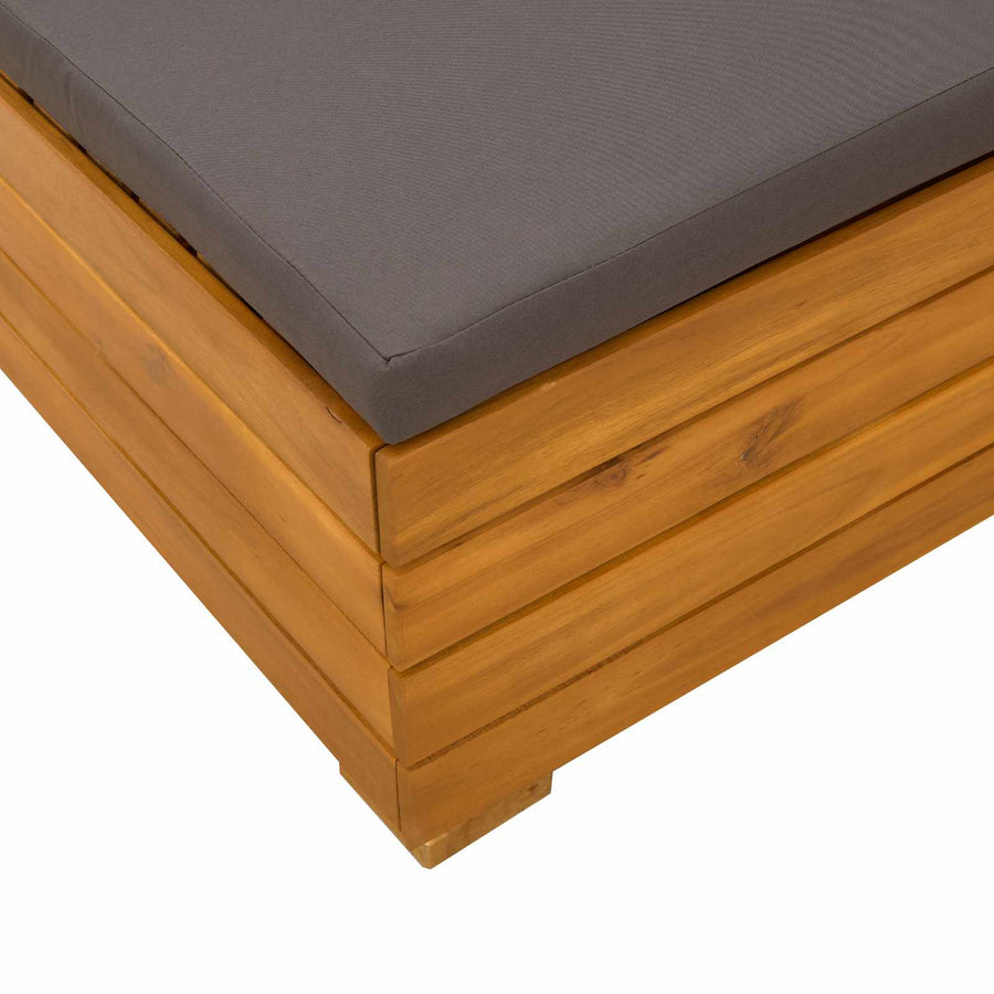 Tuin Midden Sofa Massief Acaciahout Bruin Donkergrijs