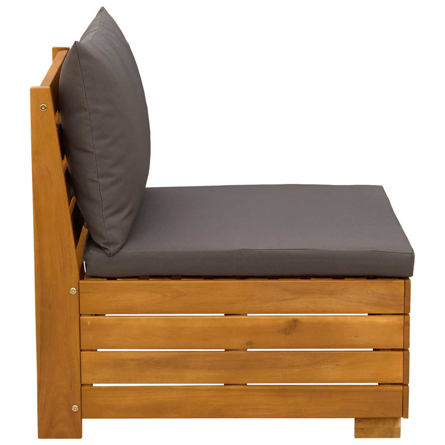 Tuin Midden Sofa Massief Acaciahout Bruin Donkergrijs
