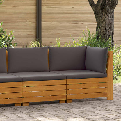Tuin loungeset met kussen 2 Stuk Bruin Massief Acaciahout