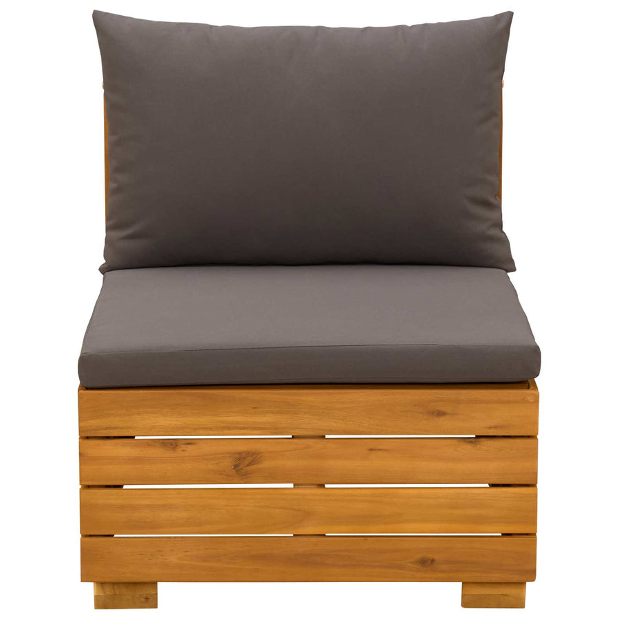Tuin loungeset met kussen 2 Stuk Bruin Massief Acaciahout
