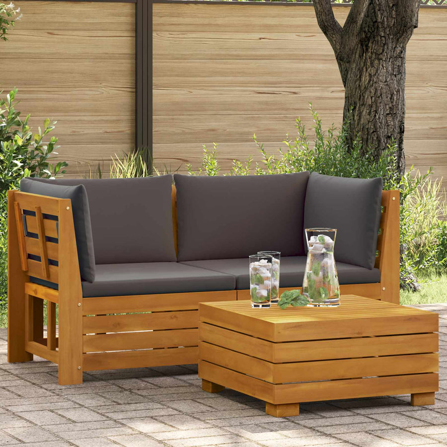 2-delige Tuin loungeset Massief Acaciahout Bruin