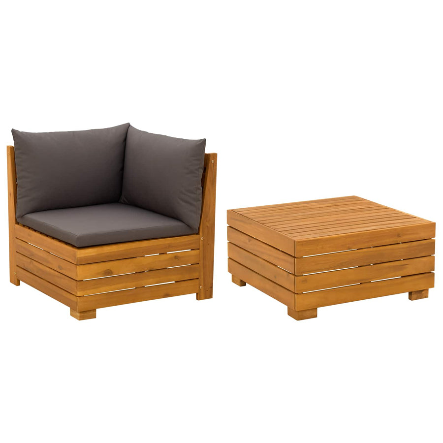 2-delige Tuin loungeset Massief Acaciahout Bruin
