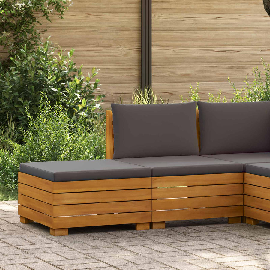 Tuin loungeset met kussen 2 Stuk Bruin Massief Acaciahout