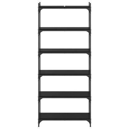 Boekenkast 6-laags 80 x 30 x 188 cm Bewerkt hout Zwart eiken