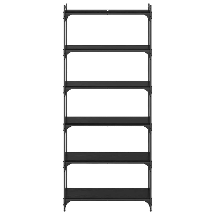 Boekenkast 6-laags 80 x 30 x 188 cm Bewerkt hout Zwart eiken