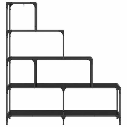 Boekenkast 4-laags 139 x 33,5 x 149 cm Bewerkt hout Zwart eiken