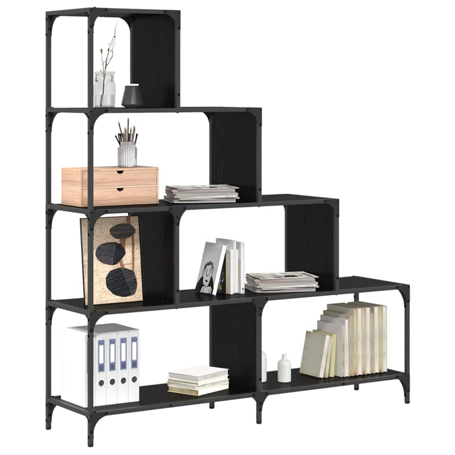 Boekenkast 4-laags 139 x 33,5 x 149 cm Bewerkt hout Zwart eiken