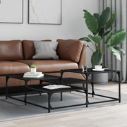 Salontafel 107x107x40 cm zwart eiken