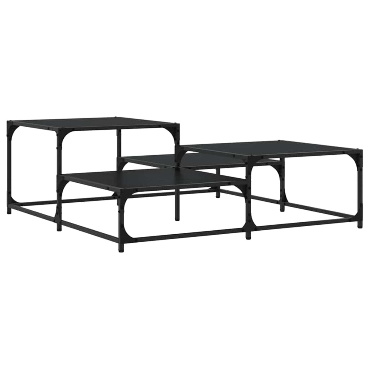 Salontafel Zwart eiken 107 x 107 x 40 cm Bewerkt hout