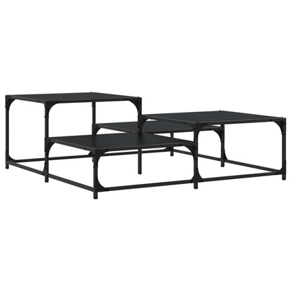 Salontafel Zwart eiken 107 x 107 x 40 cm Bewerkt hout