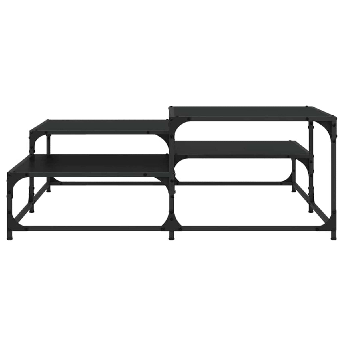 Salontafel Zwart eiken 107 x 107 x 40 cm Bewerkt hout