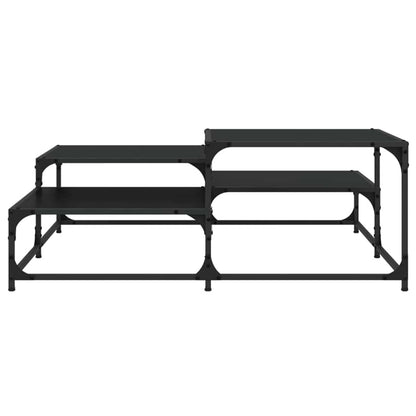 Salontafel Zwart eiken 107 x 107 x 40 cm Bewerkt hout