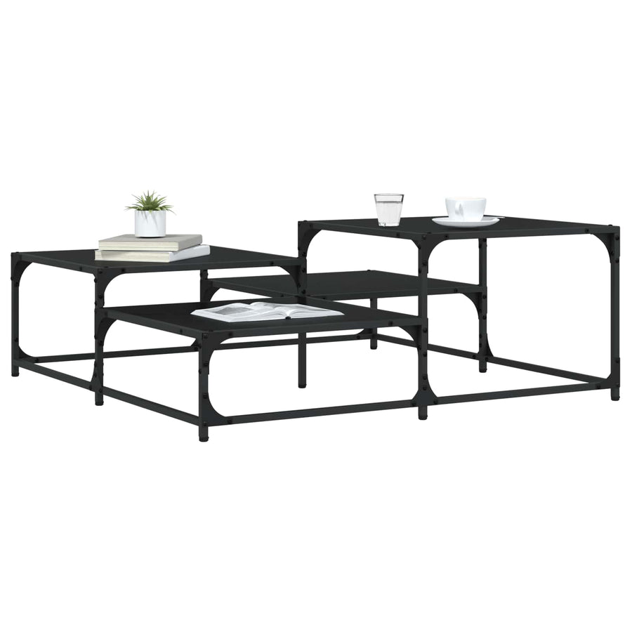 Salontafel Zwart eiken 107 x 107 x 40 cm Bewerkt hout