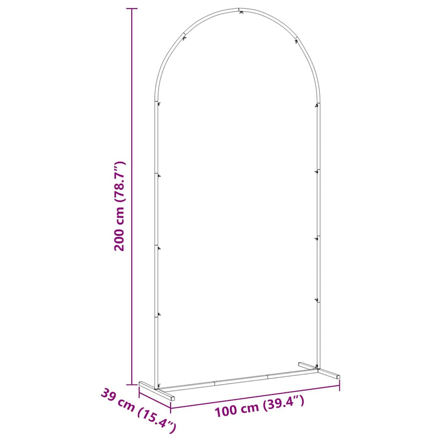 Trouwrand Wit 100 x 39 x 200 cm Staal