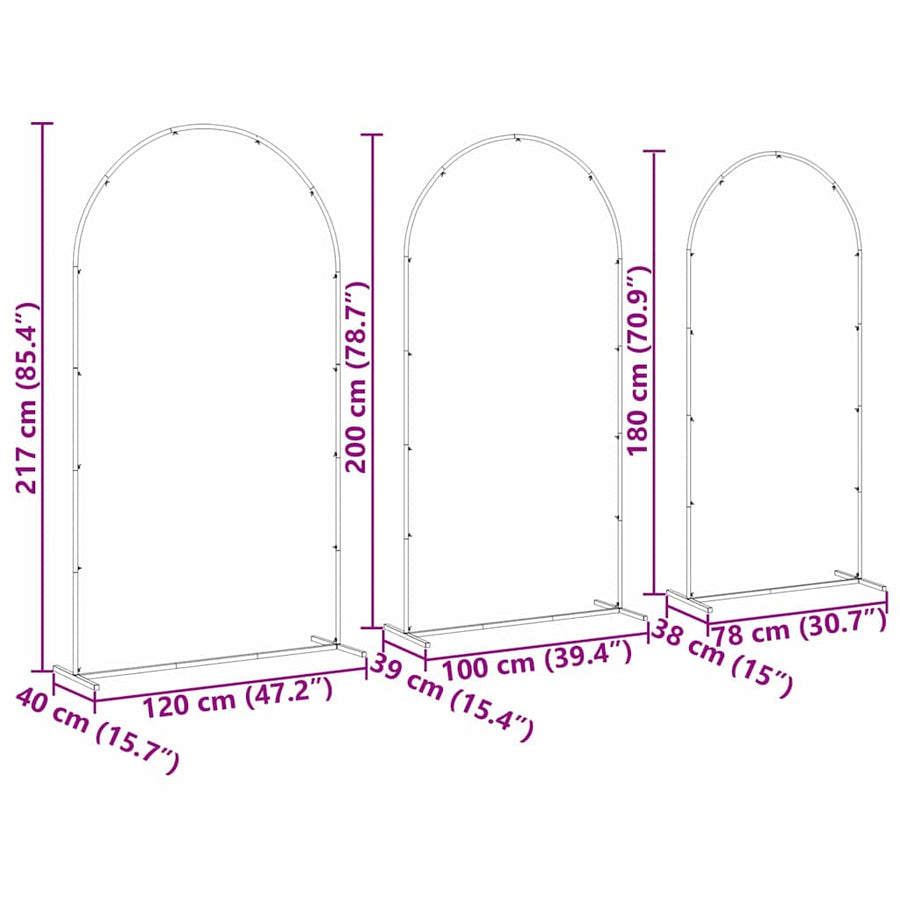 Trouwrand 3 pcs Goud Staal