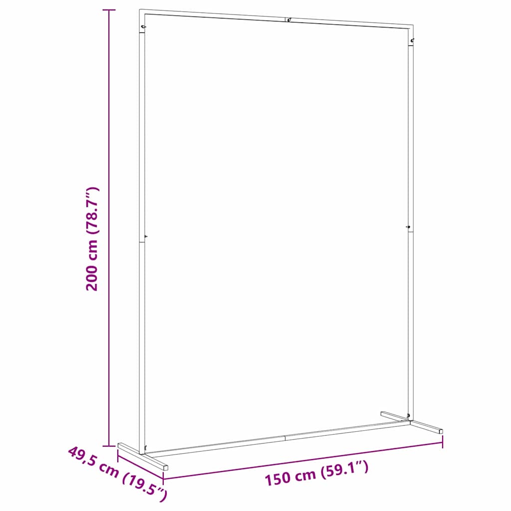 Trouwrand Wit 150 x 49,5 x 200 cm Staal