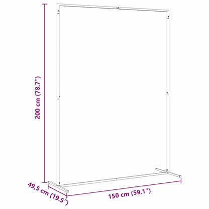 Trouwrand Wit 150 x 49,5 x 200 cm Staal