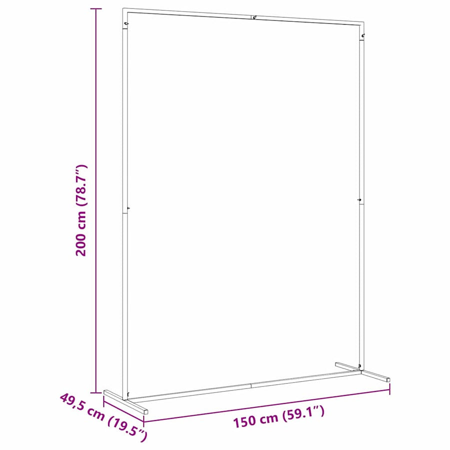 Trouwrand Wit 150 x 49,5 x 200 cm Staal
