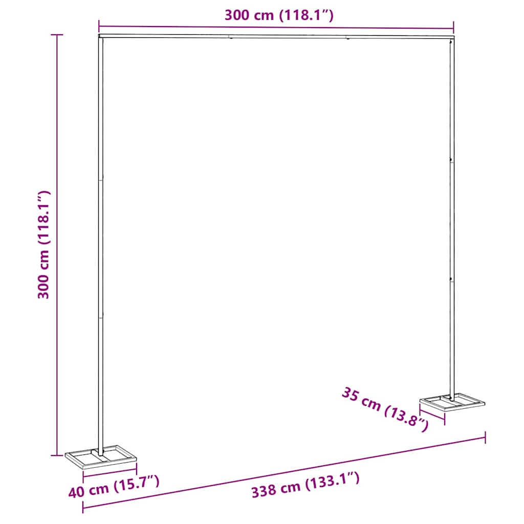 Trouwrand Goud 338 x 35 x 300 cm Staal