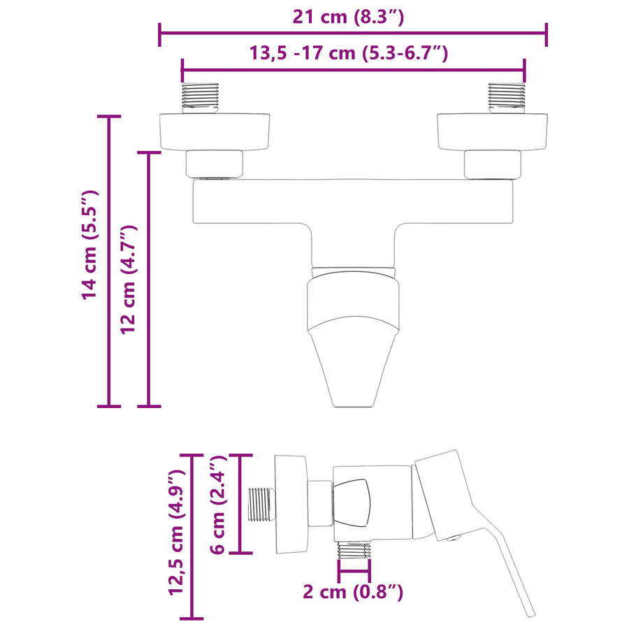Douchemengkraan Chroom G 1 / 2 inch Koper