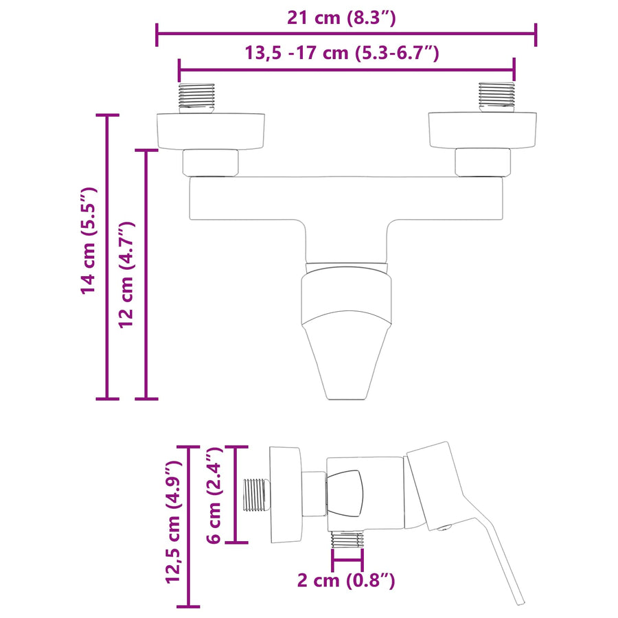 Douchemengkraan G 1 / 2 Inch Koper Zwart zonder douchekop