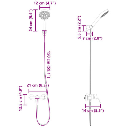 Doucheset G 1 / 2 Inch Koper Chroom met douchekop