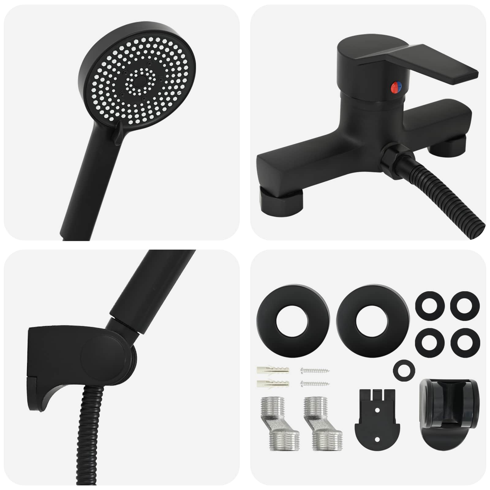 Doucheset G 1 / 2 Inch Koper Zwart met douchekop