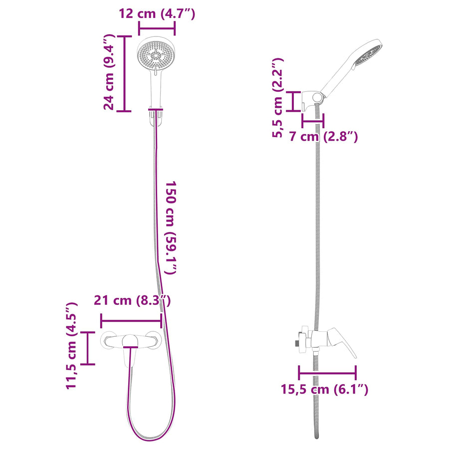 Doucheset G 1 / 2 Inch Chroom met douchekop