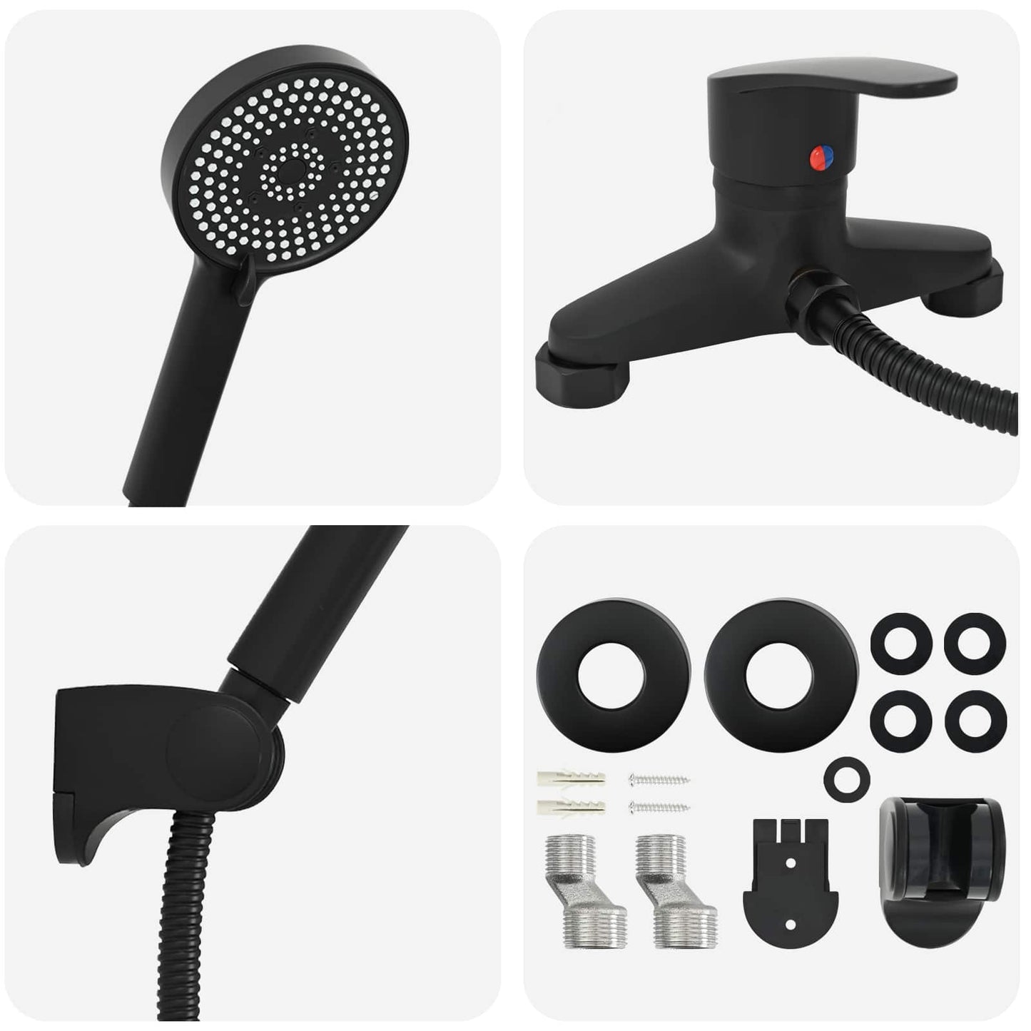 Doucheset G 1 / 2 Inch Zwart met douchekop
