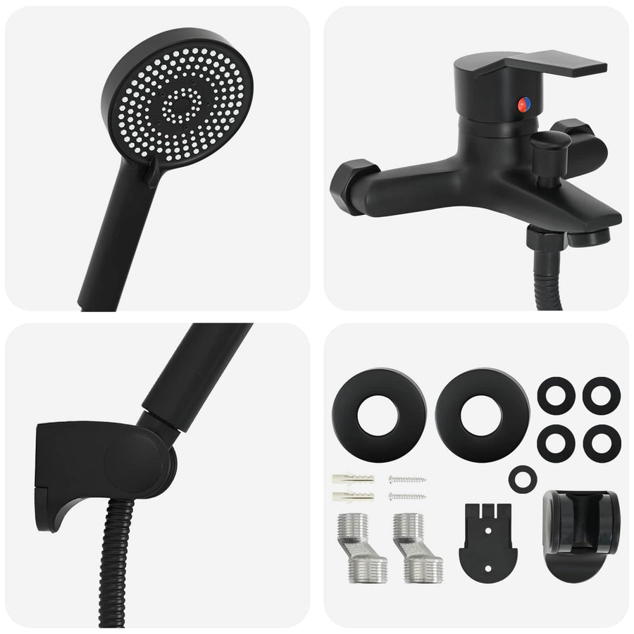 Doucheset G 1 / 2 Inch Zwart met douchekop