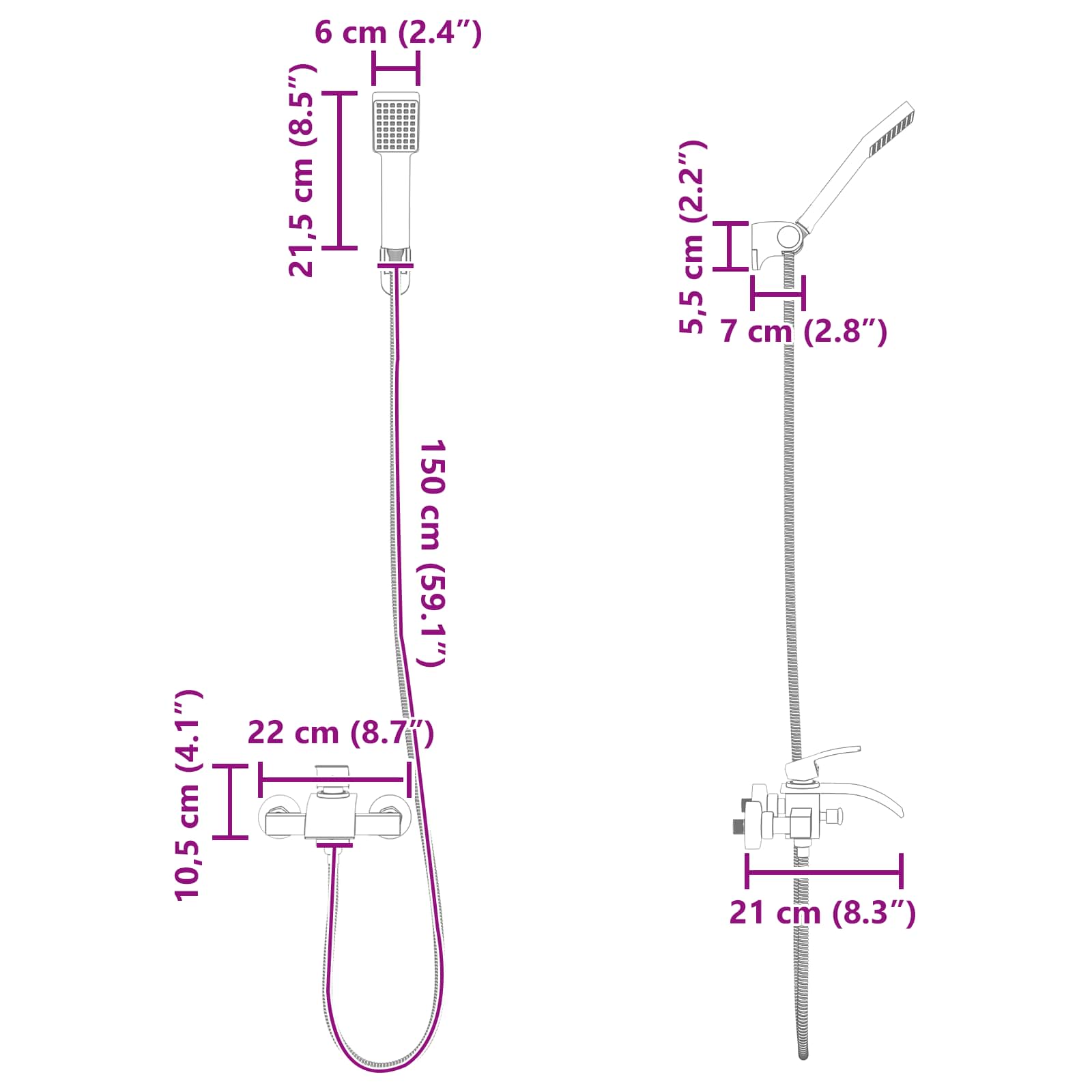 Doucheset G 1 / 2 Inch Chroom met douchekop