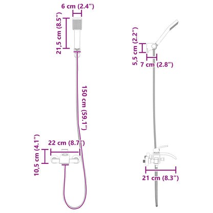 Doucheset G 1 / 2 Inch Zwart met douchekop