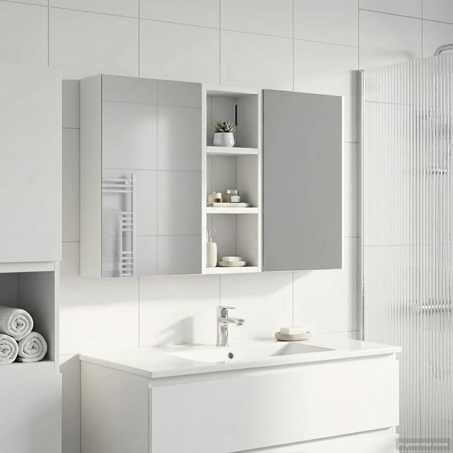 Badkamerkastenset 3 pcs 80 x 10,5 x 50 cm Bewerkt hout