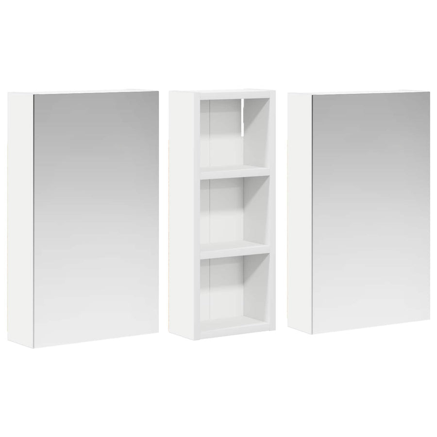Badkamerkastenset 3 pcs 80 x 10,5 x 50 cm Bewerkt hout